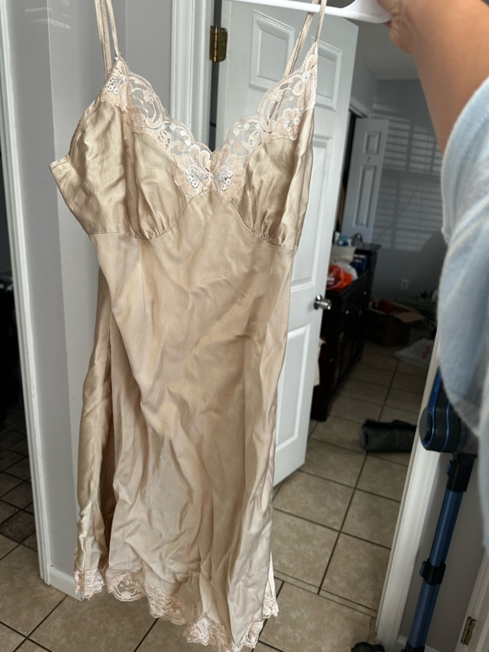 Victoria's Secret Champagne Lace-Trim Slip